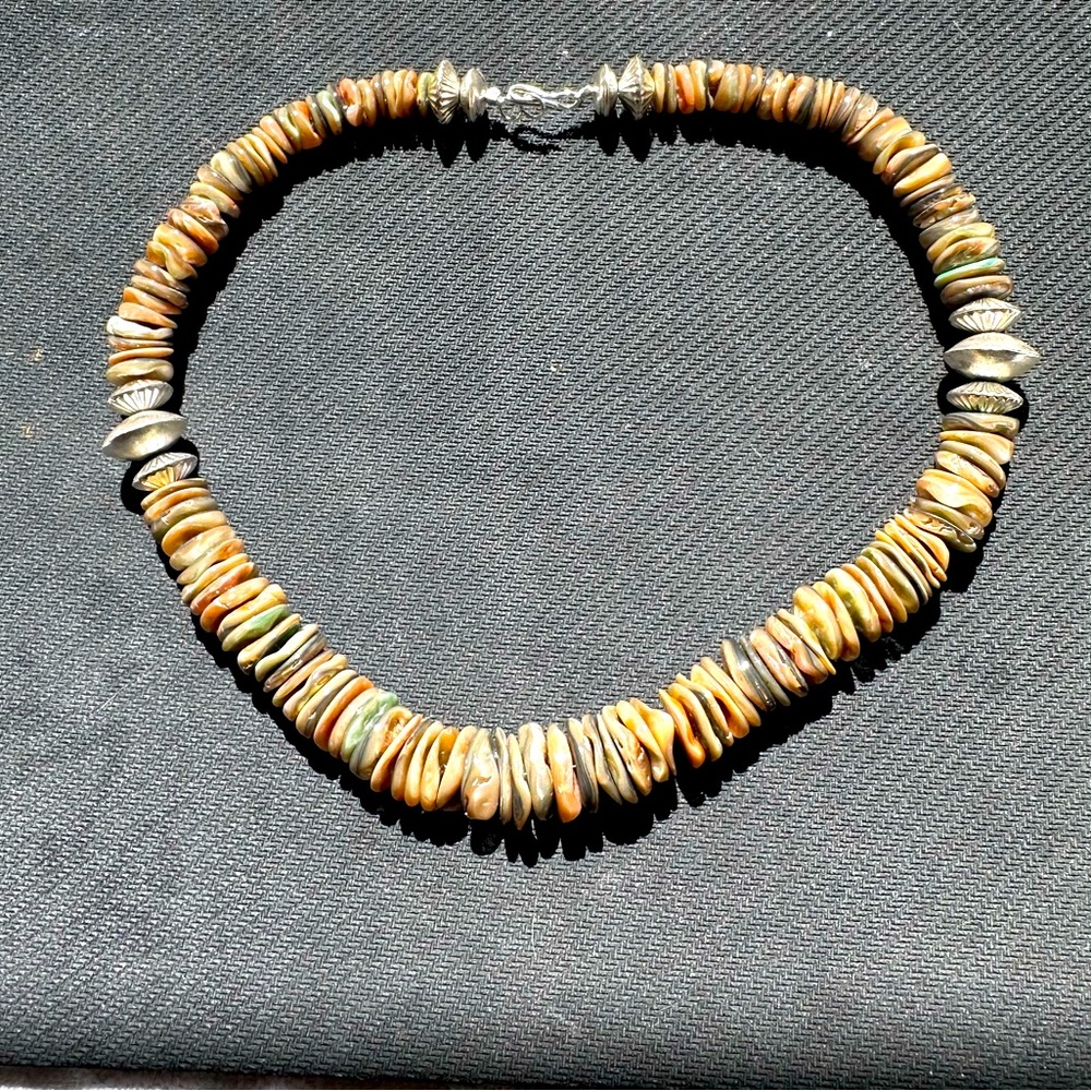 Hand Crafted Unique Earth “One of a Kind” Abalone & Sterling Silver Necklace